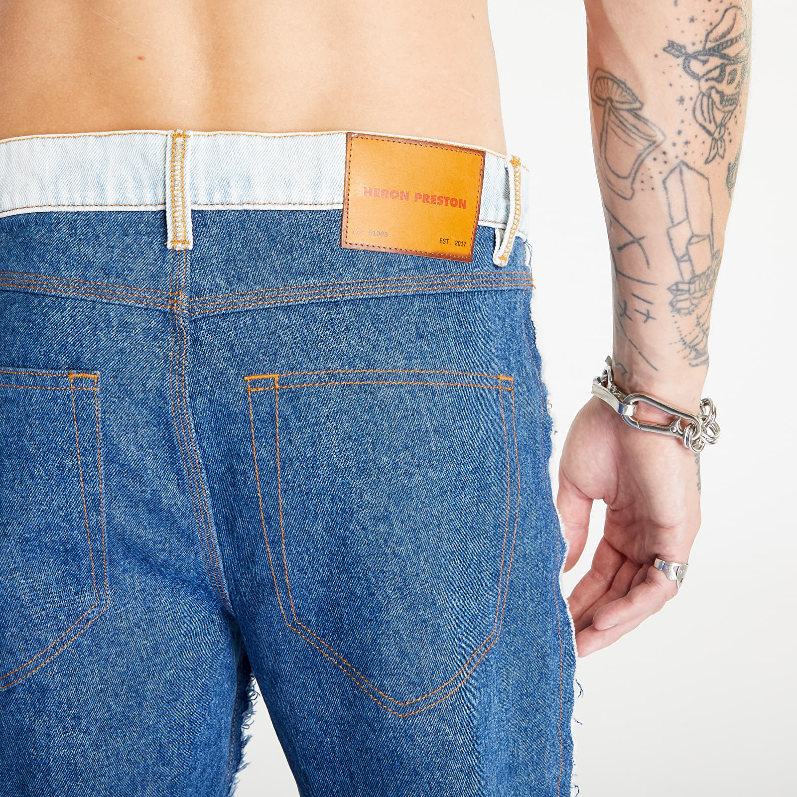 Džíny HERON PRESTON Washed Insideout Carpenter Indigo/ Black