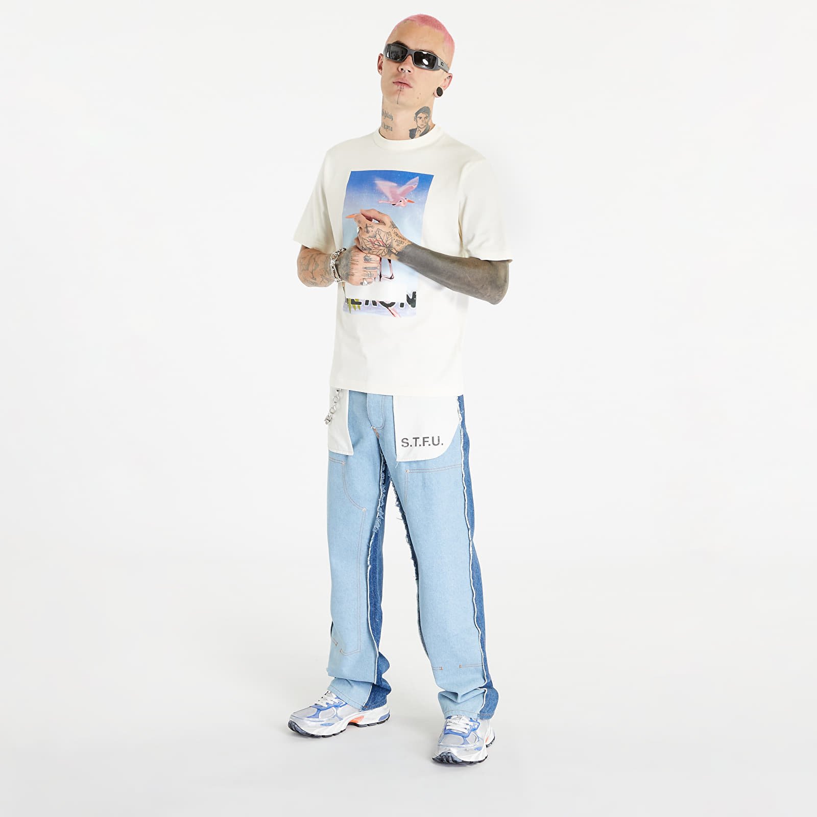 Džíny HERON PRESTON Washed Insideout Carpenter Indigo/ Black