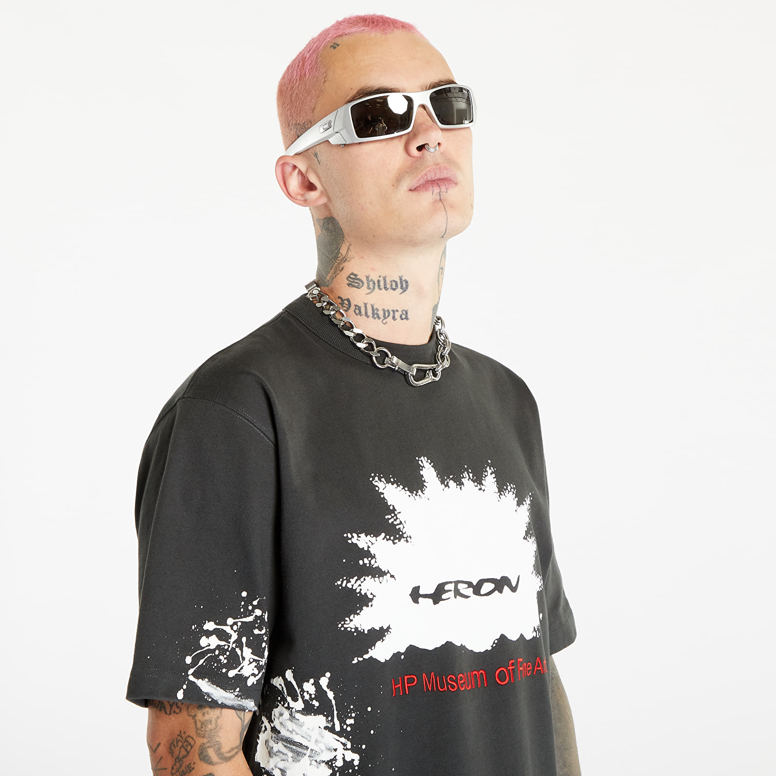 Tricouri  HERON PRESTON HP Museum Short Sleeve Tee Black/ Red