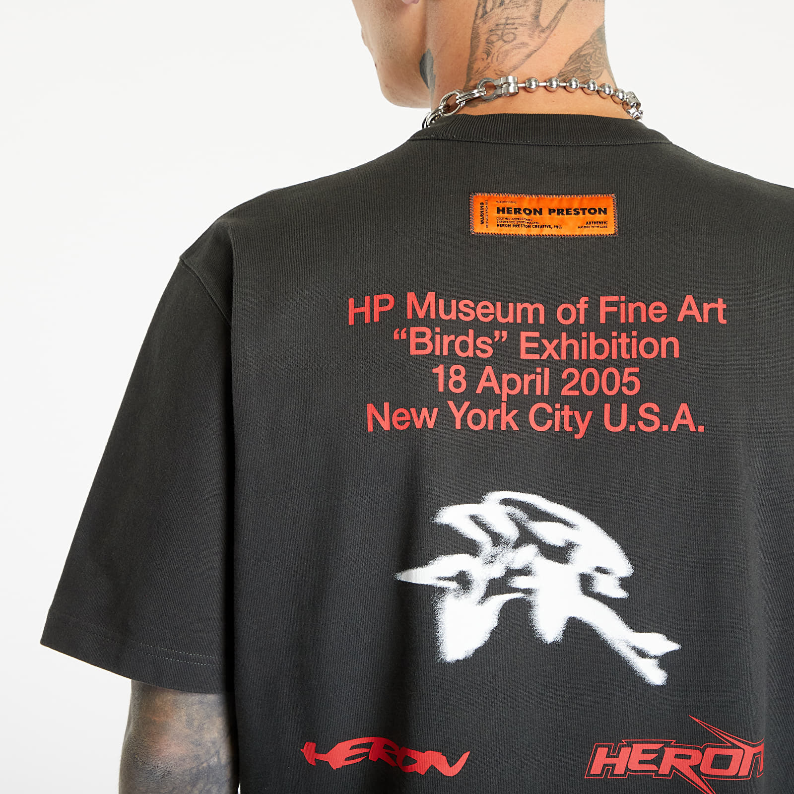 Tricouri  HERON PRESTON HP Museum Short Sleeve Tee Black/ Red