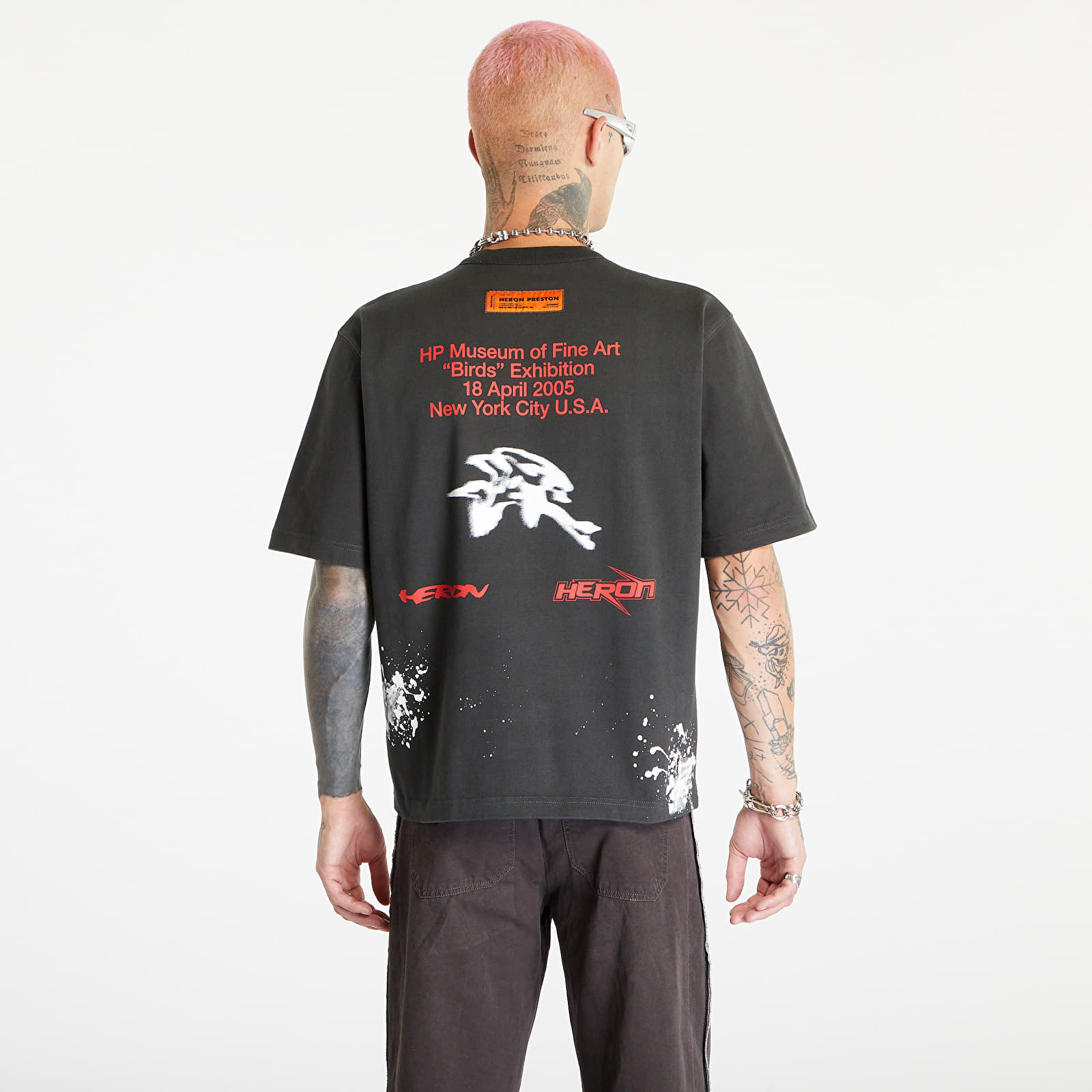 Tricouri  HERON PRESTON HP Museum Short Sleeve Tee Black/ Red