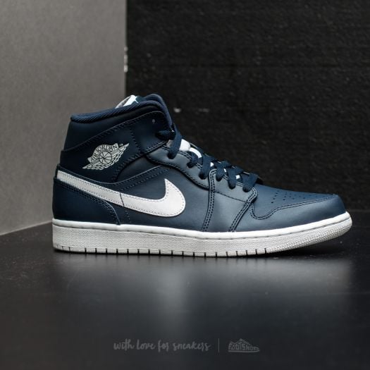 Air jordan 1 mid obsidian white deals