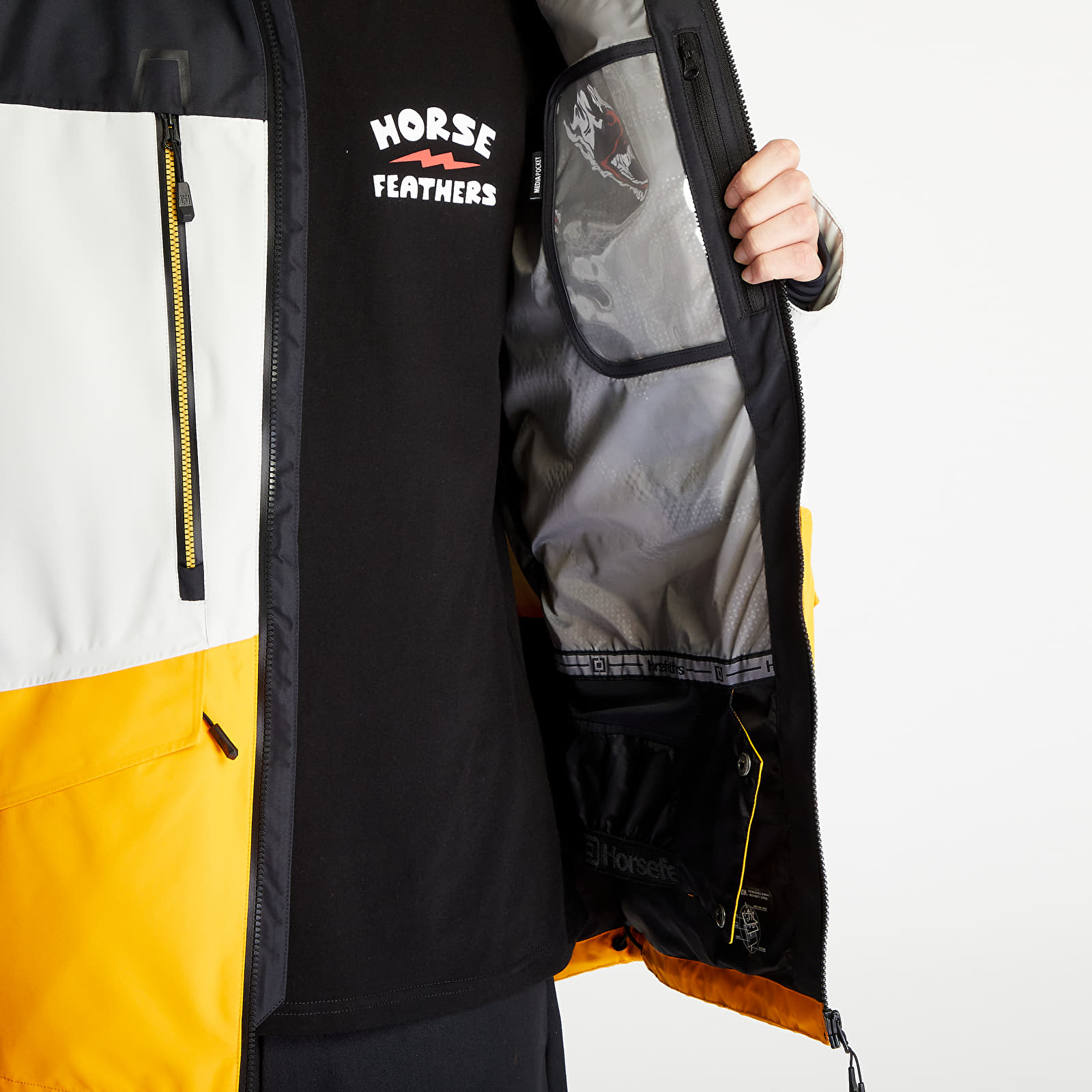 Jacken Horsefeathers Halen II Shell Jacket Black/ Radiant Yellow