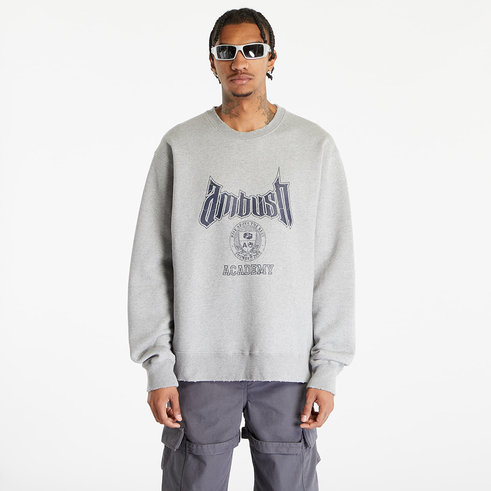 Hoodies and sweatshirts Ambush Academy Crewneck Sweatshirt UNISEX Light Grey Navy