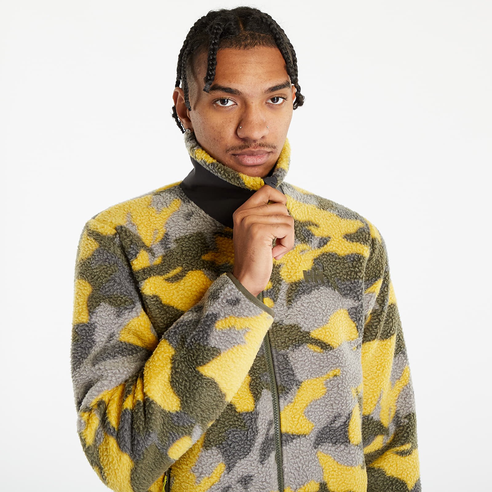 Bundy Helly Hansen Panorama Printed Pile Jacket Bright Moss Woodland Camo