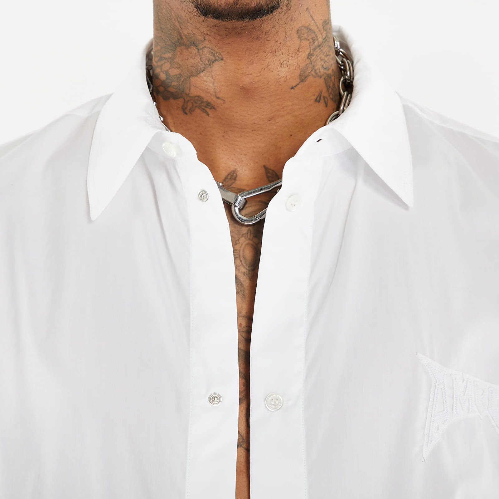 Hemden Ambush Logo Embroidery Cotton Short-Sleeve Shirt Blanc De Blanc
