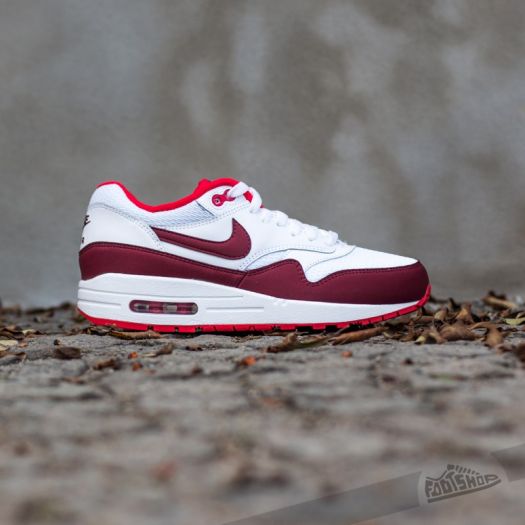 Nike air max 1 essential white team best sale red