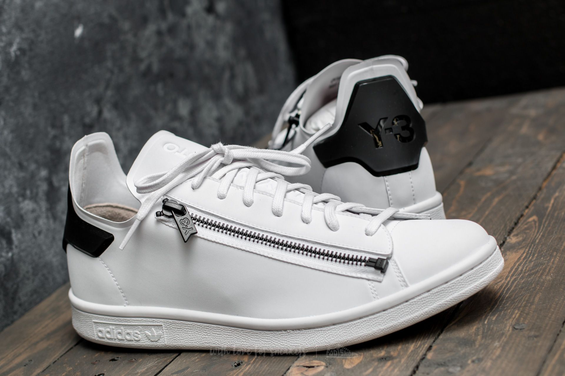 Men s shoes Y 3 Stan Zip Footwear White Footwear White Core Black Footshop