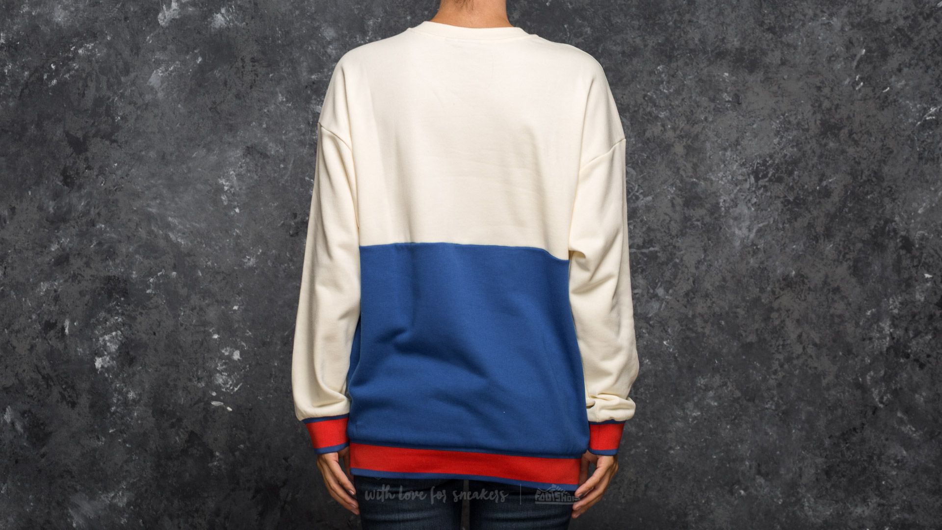 Sudaderas adidas Embellished Arts Sweater Cream White/ Collegiate Royal