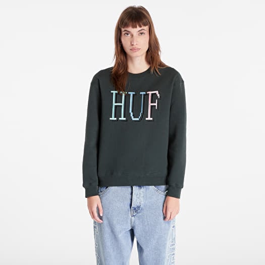 Mikina HUF 8-Bit Crewneck Sweatshirt Dark Green