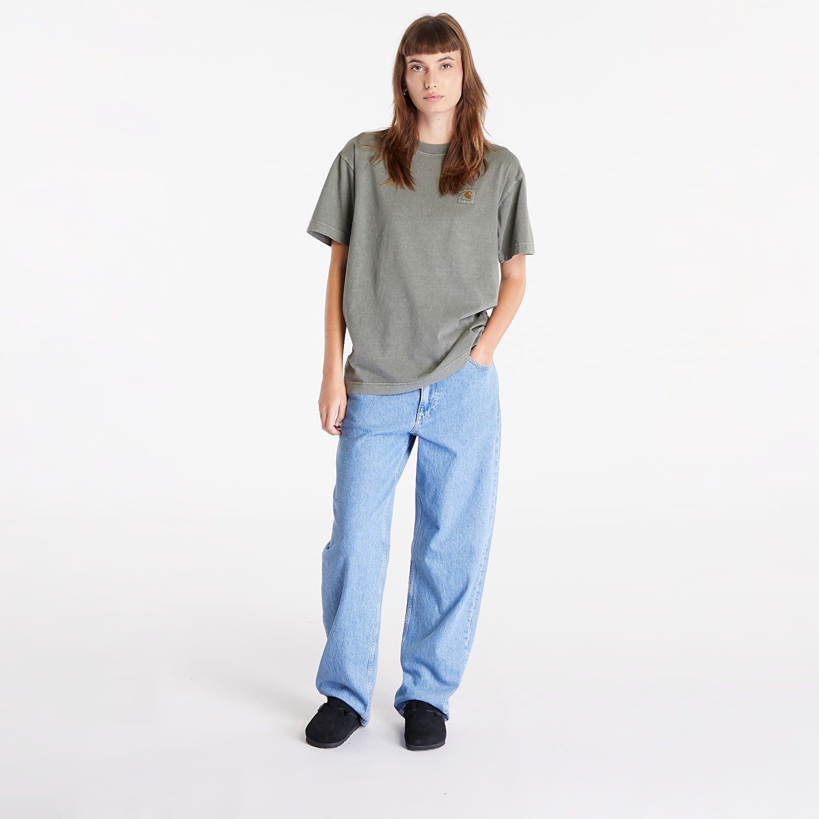 Tricouri  Carhartt WIP S/S Vista T-Shirt UNISEX Smoke Green Garment Dyed
