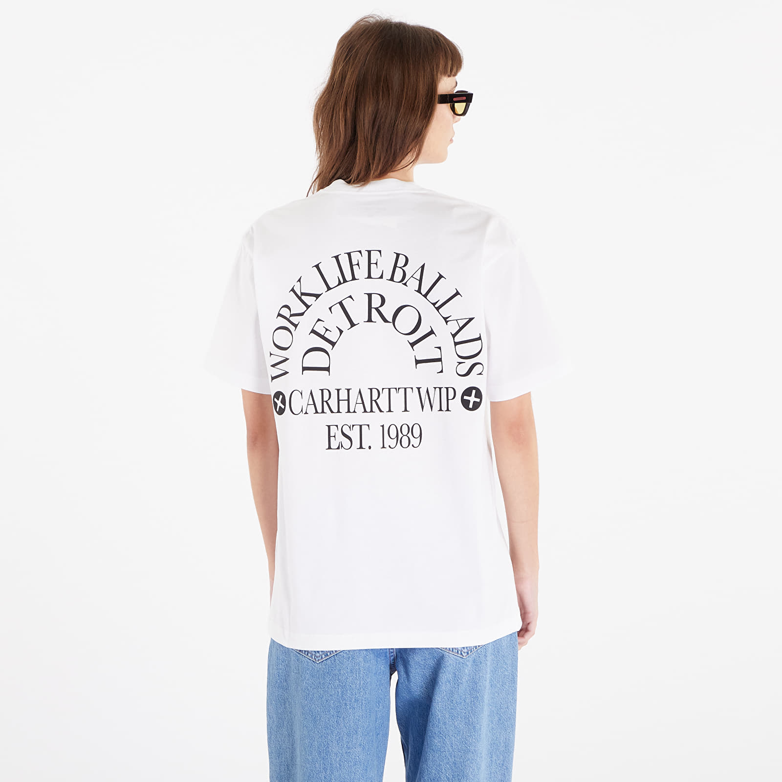 Pólók Carhartt WIP S/S Work Varsity T-Shirt White/ Black