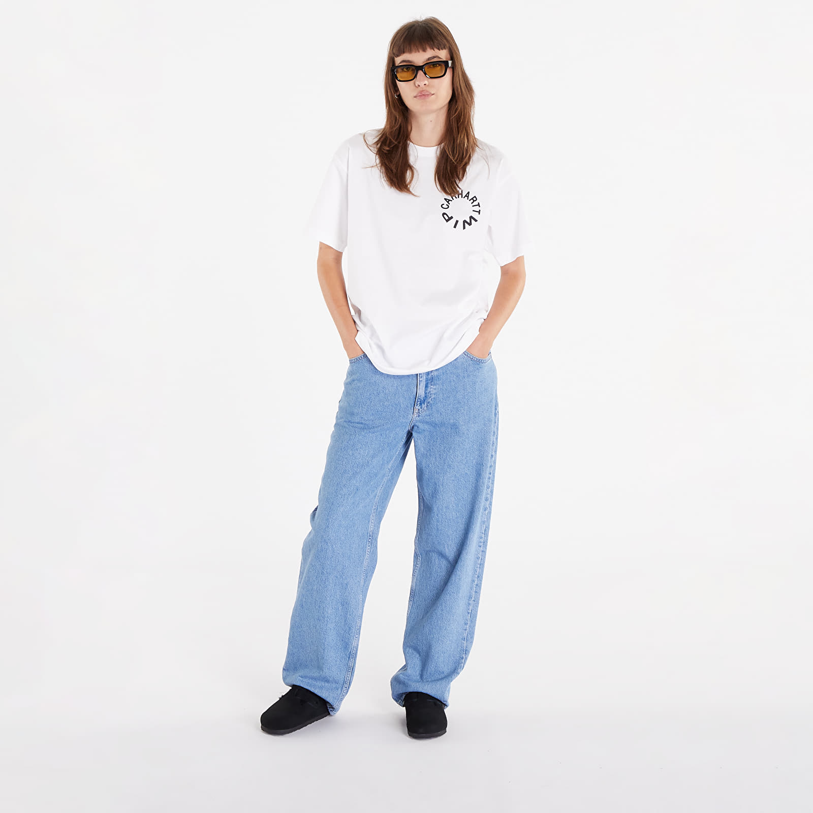 Pólók Carhartt WIP S/S Work Varsity T-Shirt White/ Black