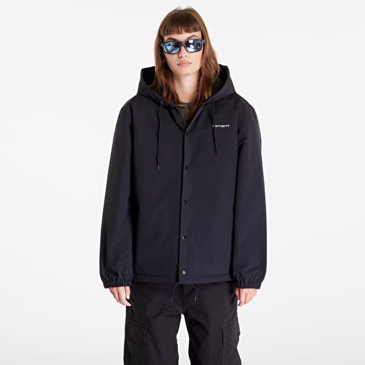 Bunda Carhartt WIP Hooded Coach Jacket UNISEX Black/ White