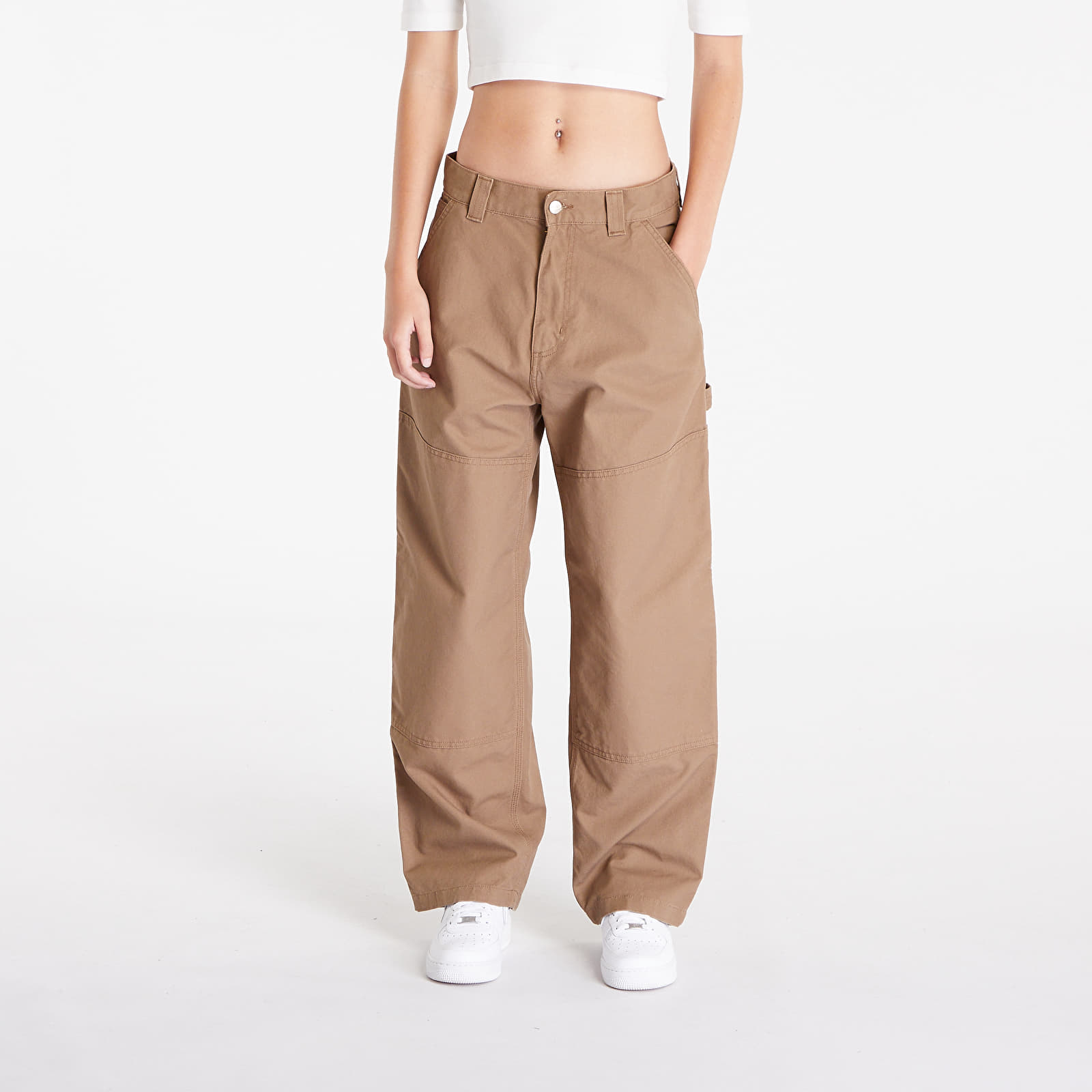 Pantaloni și blugi Carhartt WIP Wide Panel Pant UNISEX Buffalo Rinsed