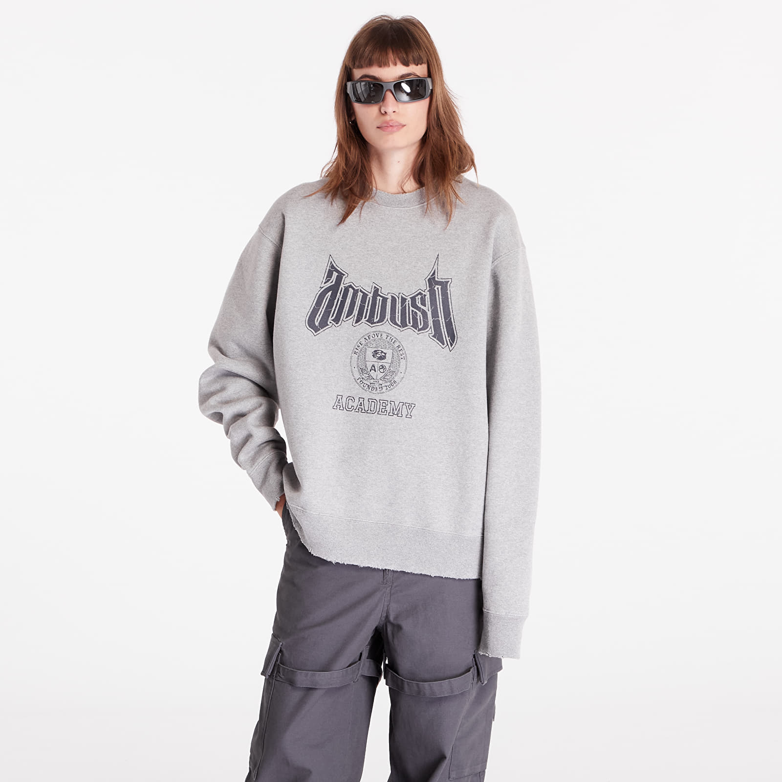 Hettegensere og sweatshirts Ambush Academy Crewneck Sweatshirt UNISEX Light Grey Navy