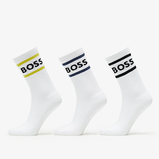 Socks Hugo Boss Rib Stripe Socks 3 Pack White Footshop