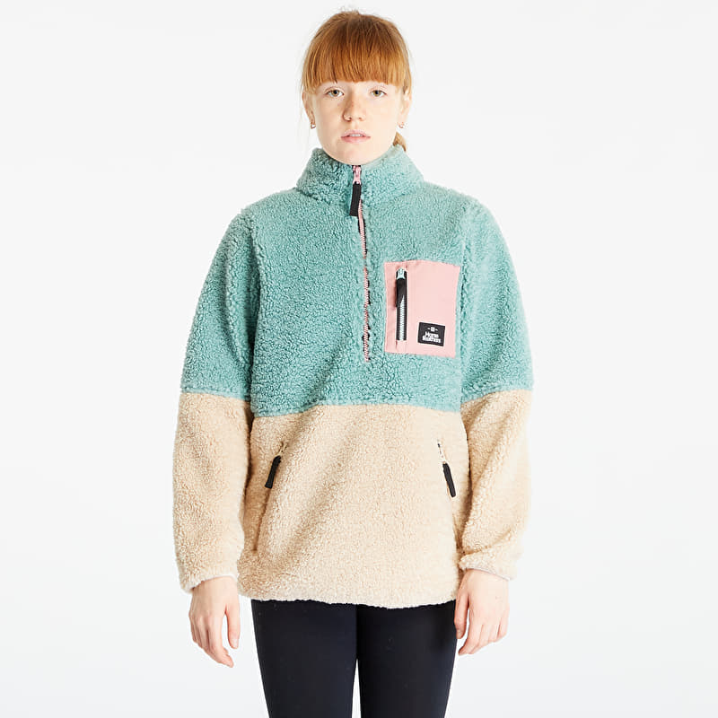 Sweatshirt Horsefeathers Elvira Half-Zip Sweatshirt Frosty Green/ Beige