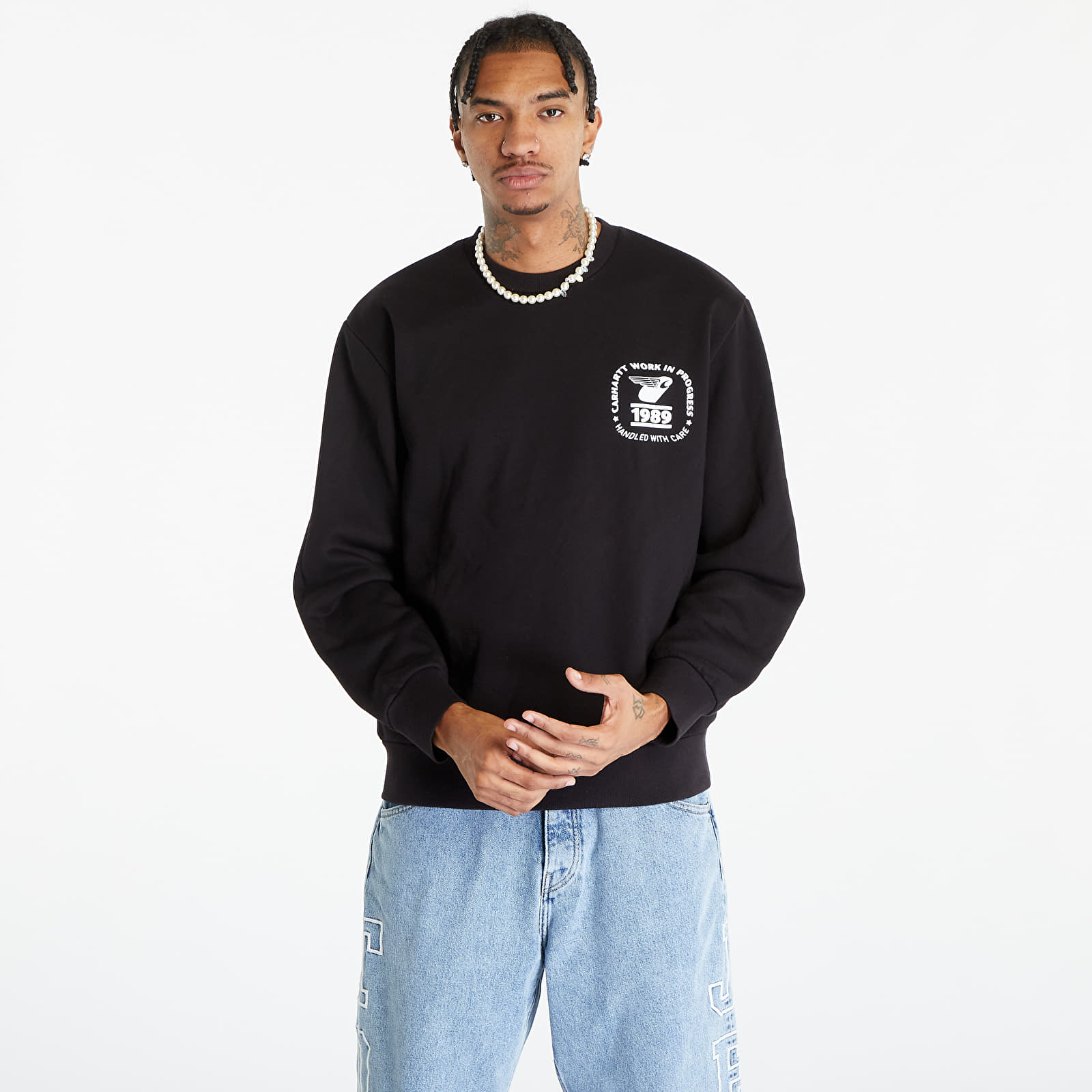 Hanorac Carhartt WIP Stamp State Sweatshirt Black/ White