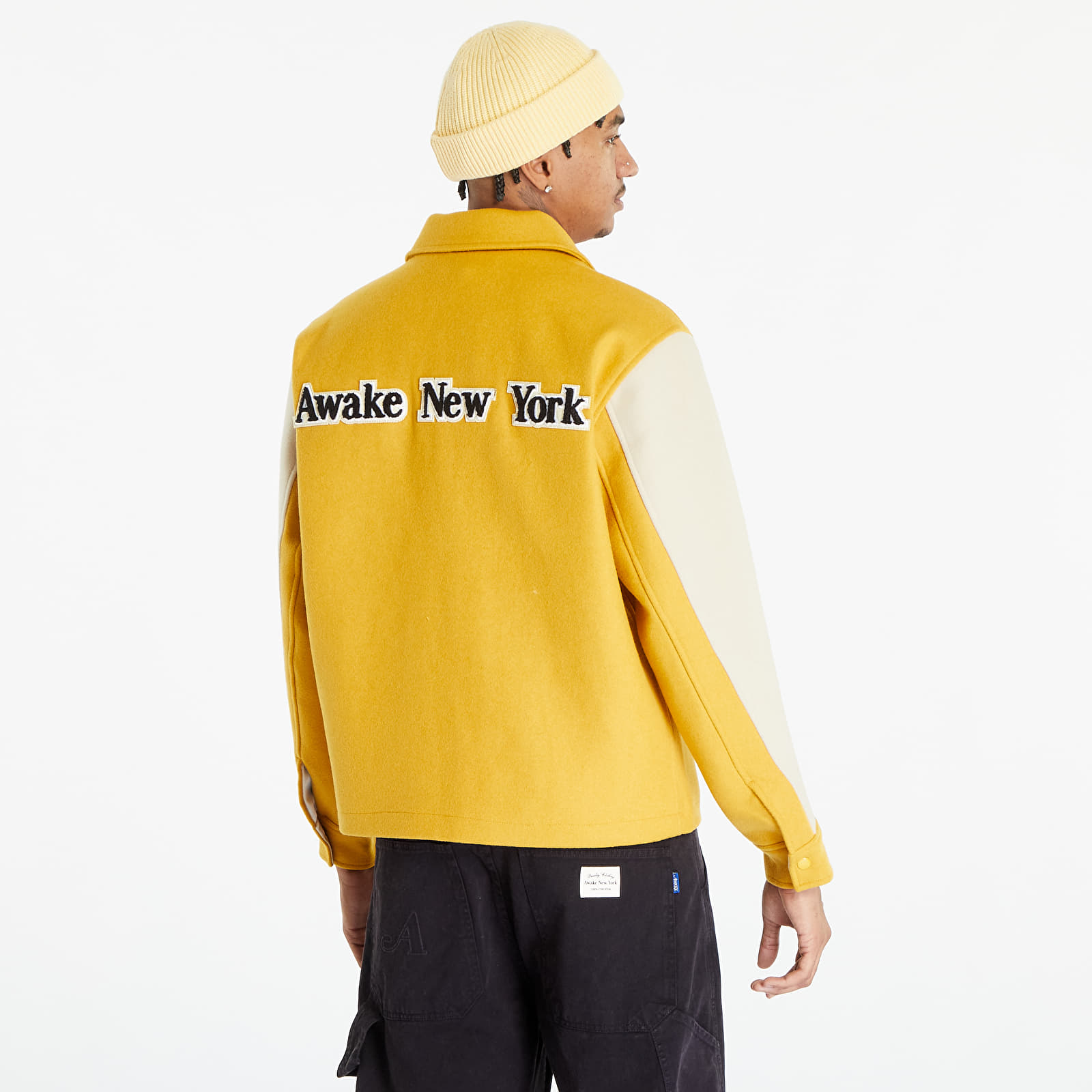 Striukės Awake NY Crown Embroidered Varsity Jacket Gold
