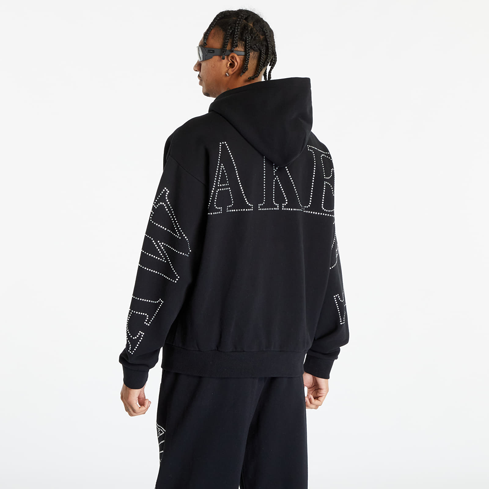 Felpe Awake NY Rhinestone Serif Zip Up Hoodie Washed Black