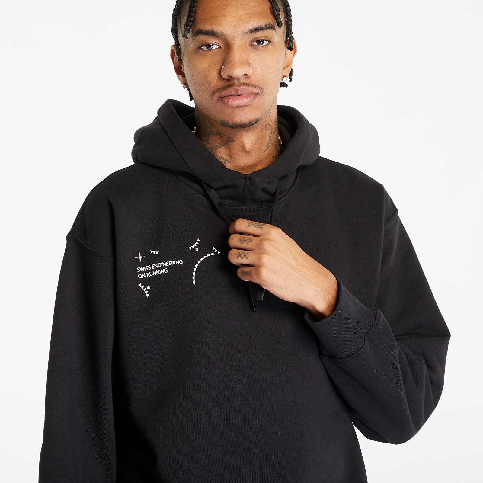 Kapucnis pulóverek és pulcsik On Graphic Club Hoodie Black/ White