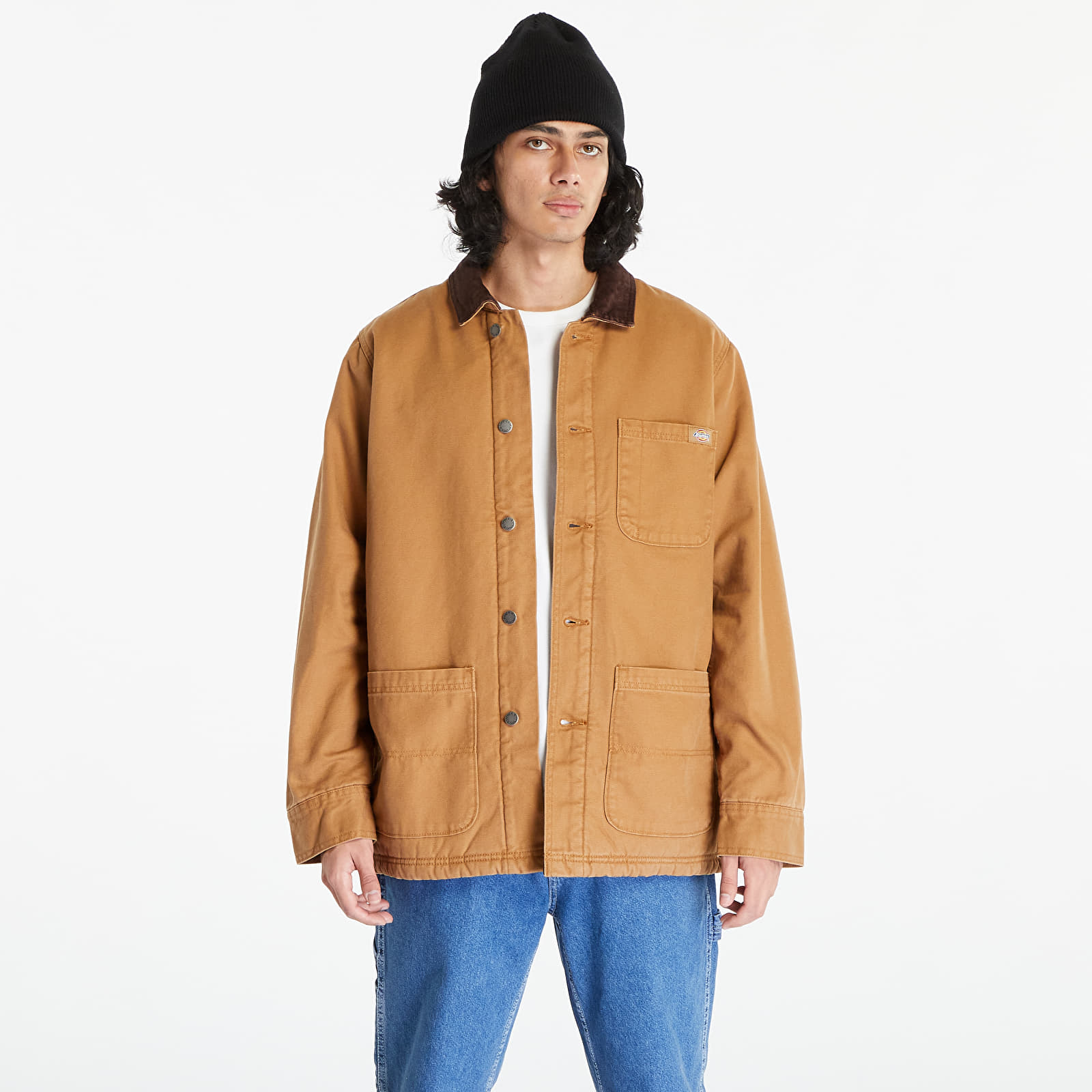 Jackets Dickies Duck High Pile Flce Line Chore Jacket Stone Washed Brown Duck Footshop