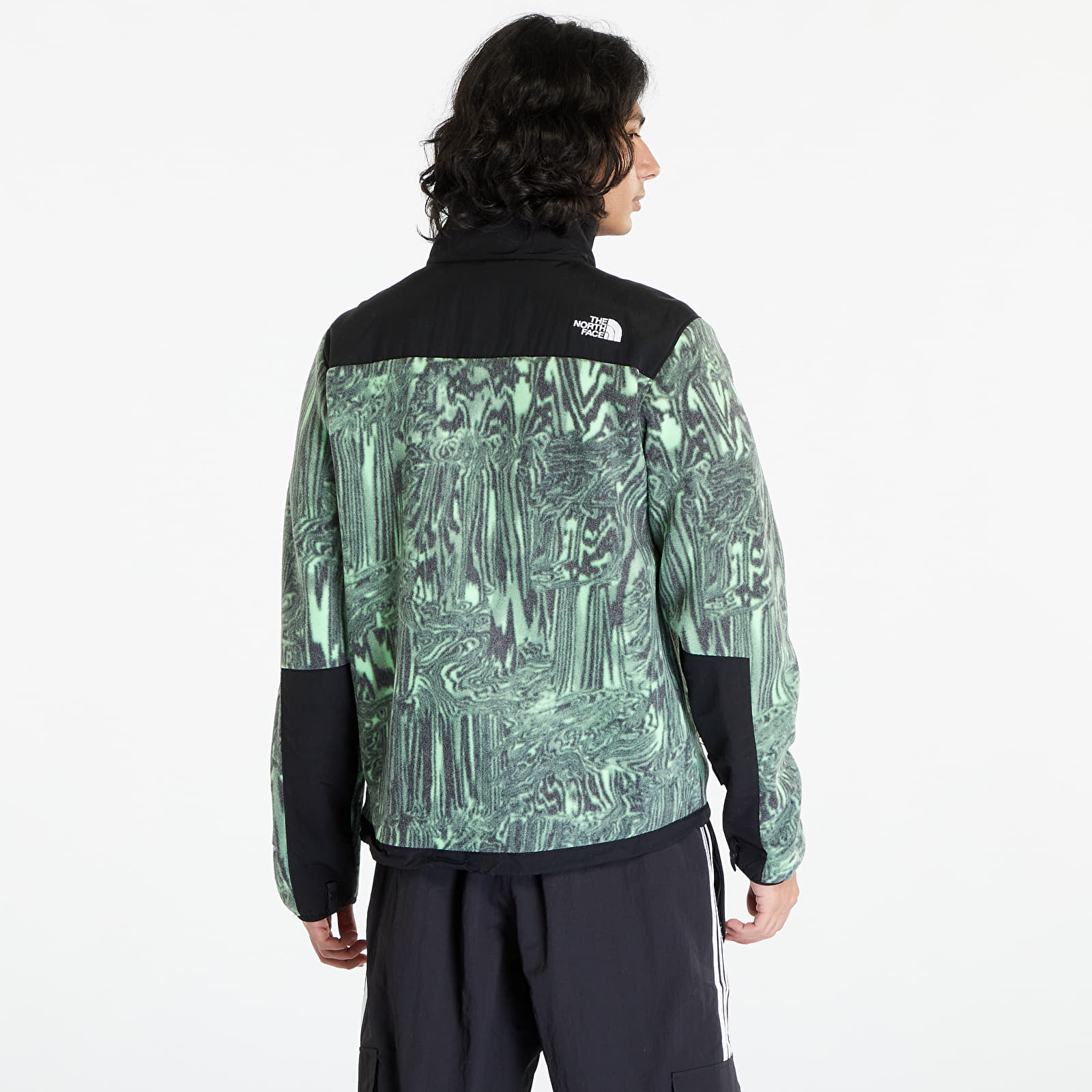 Giacche The North Face Denali Jacket Chlorophyll Green Digital Distortion Print/ Tnf Black