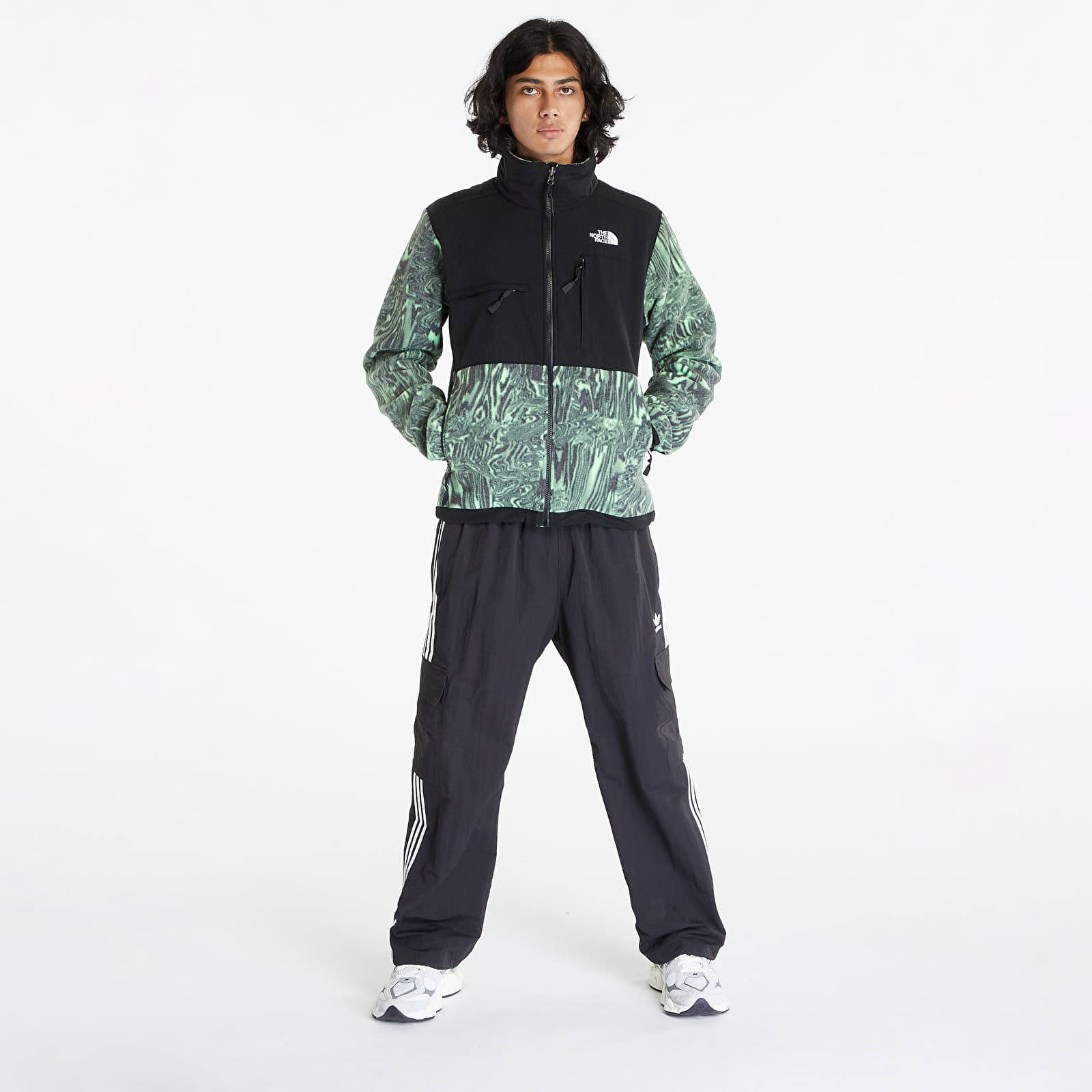 Giacche The North Face Denali Jacket Chlorophyll Green Digital Distortion Print/ Tnf Black