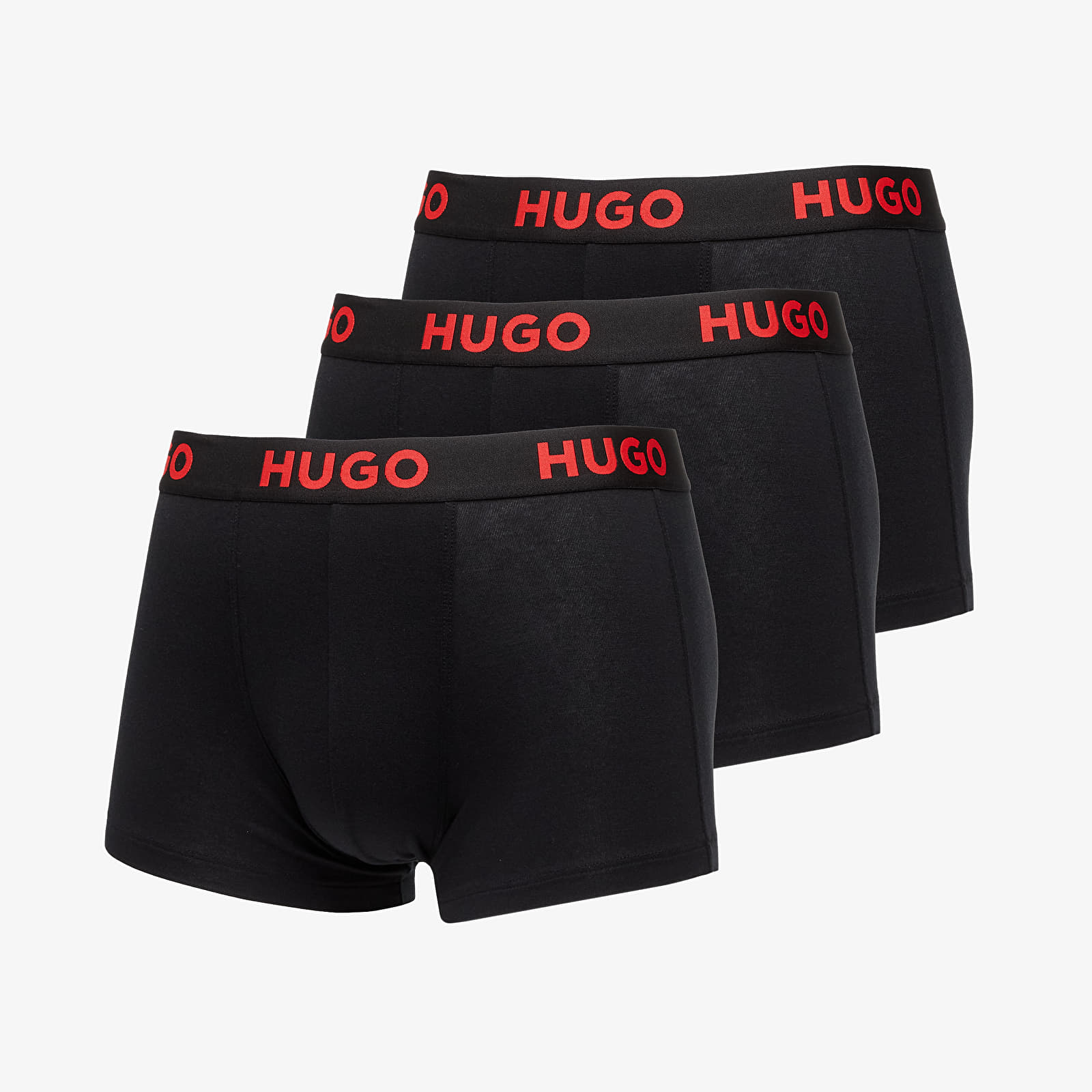 Boxerky Hugo Boss Logo-Waistband Stretch Trunks 3-Pack Black