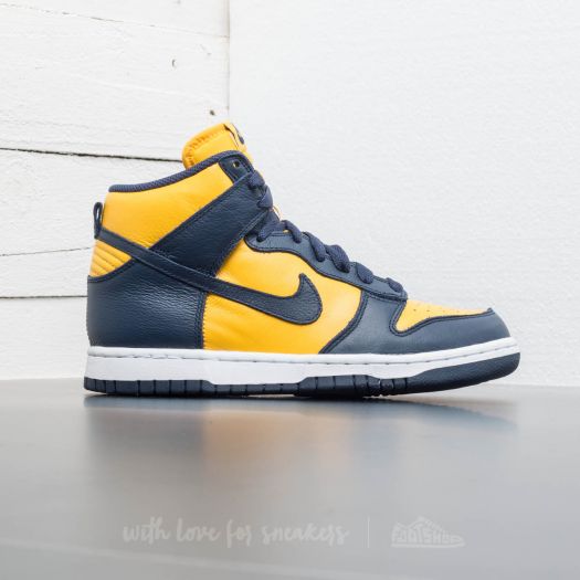 nike dunk high maize and blue