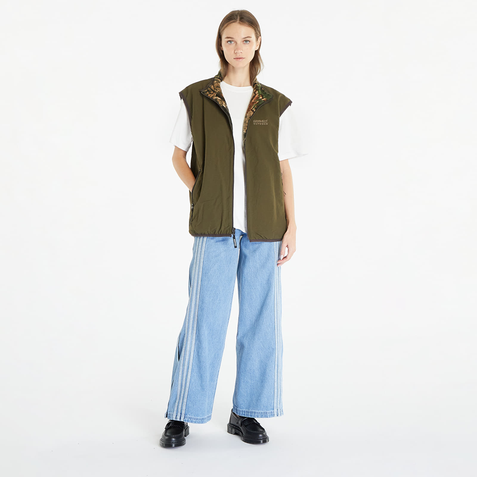 Vester Gramicci Reversible Fleece Vest UNISEX Leaf Camo