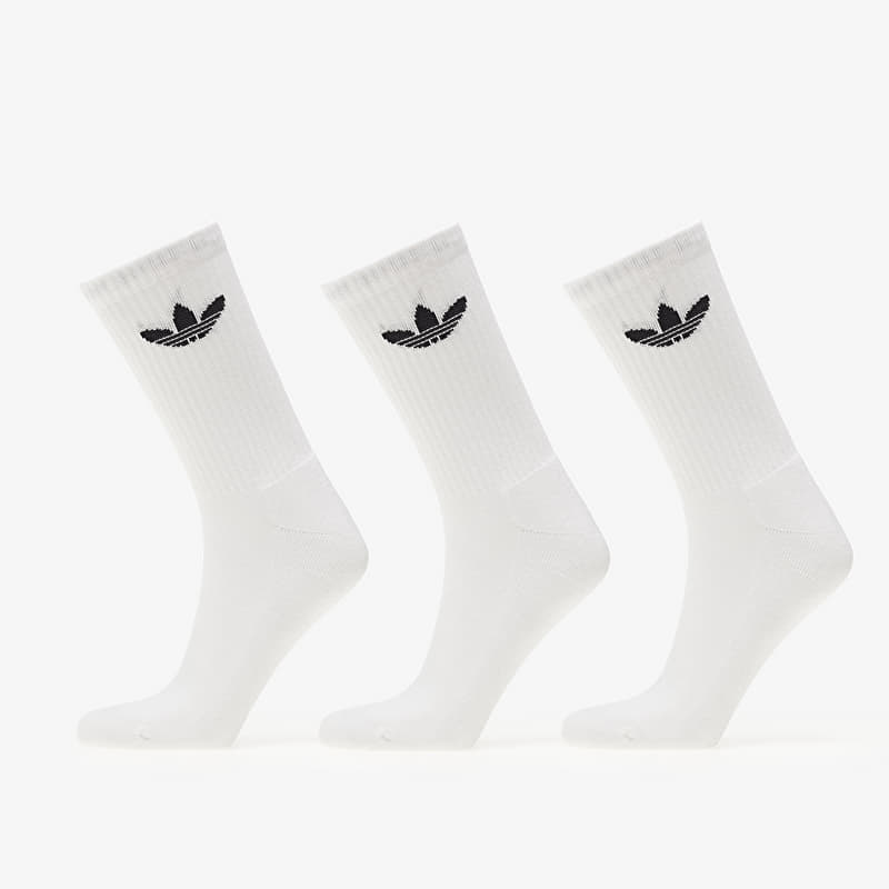 adidas Trefoil  Cushion Crew Socks 3-Pack White