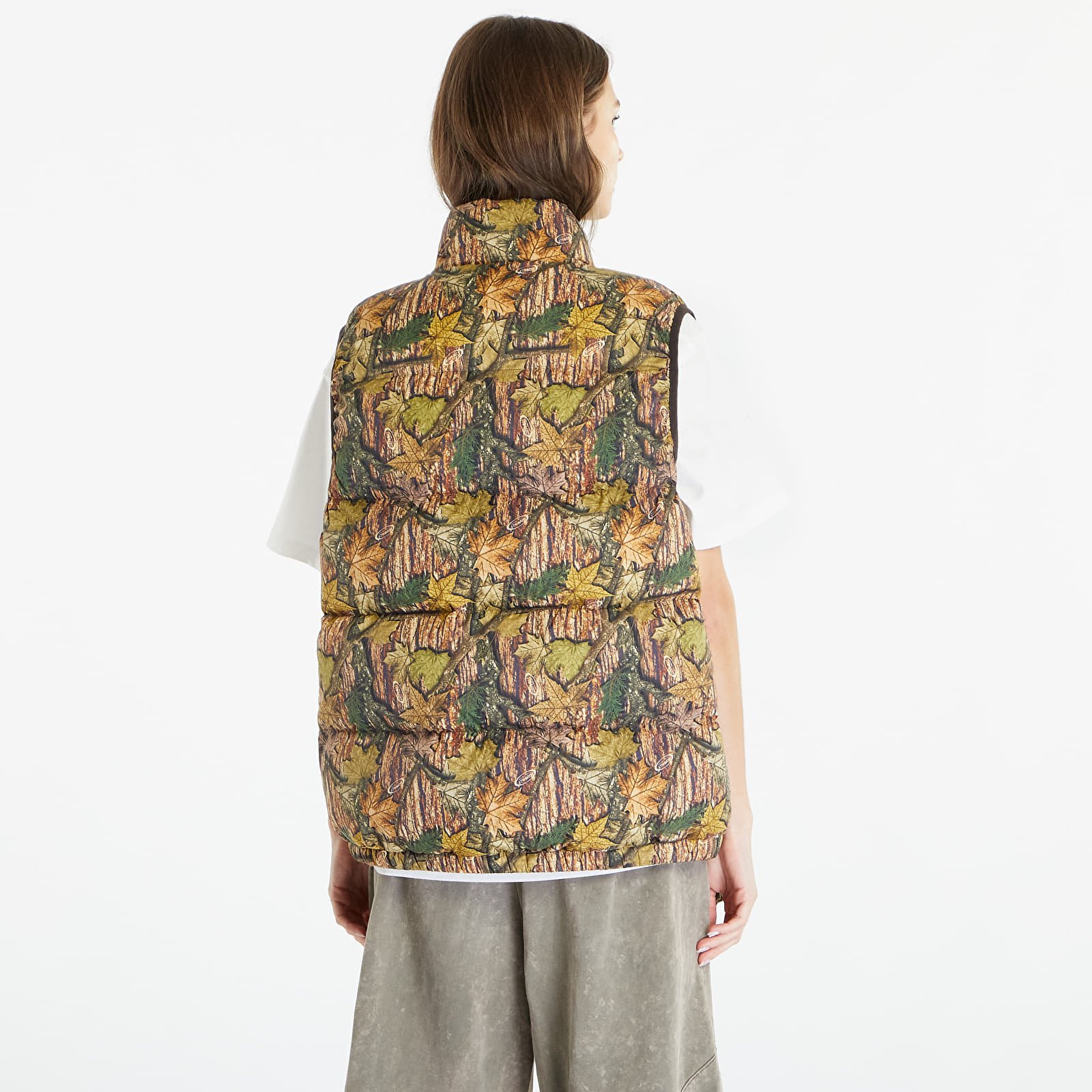 Vesty Gramicci Down Puffer Vest UNISEX Leaf Camo
