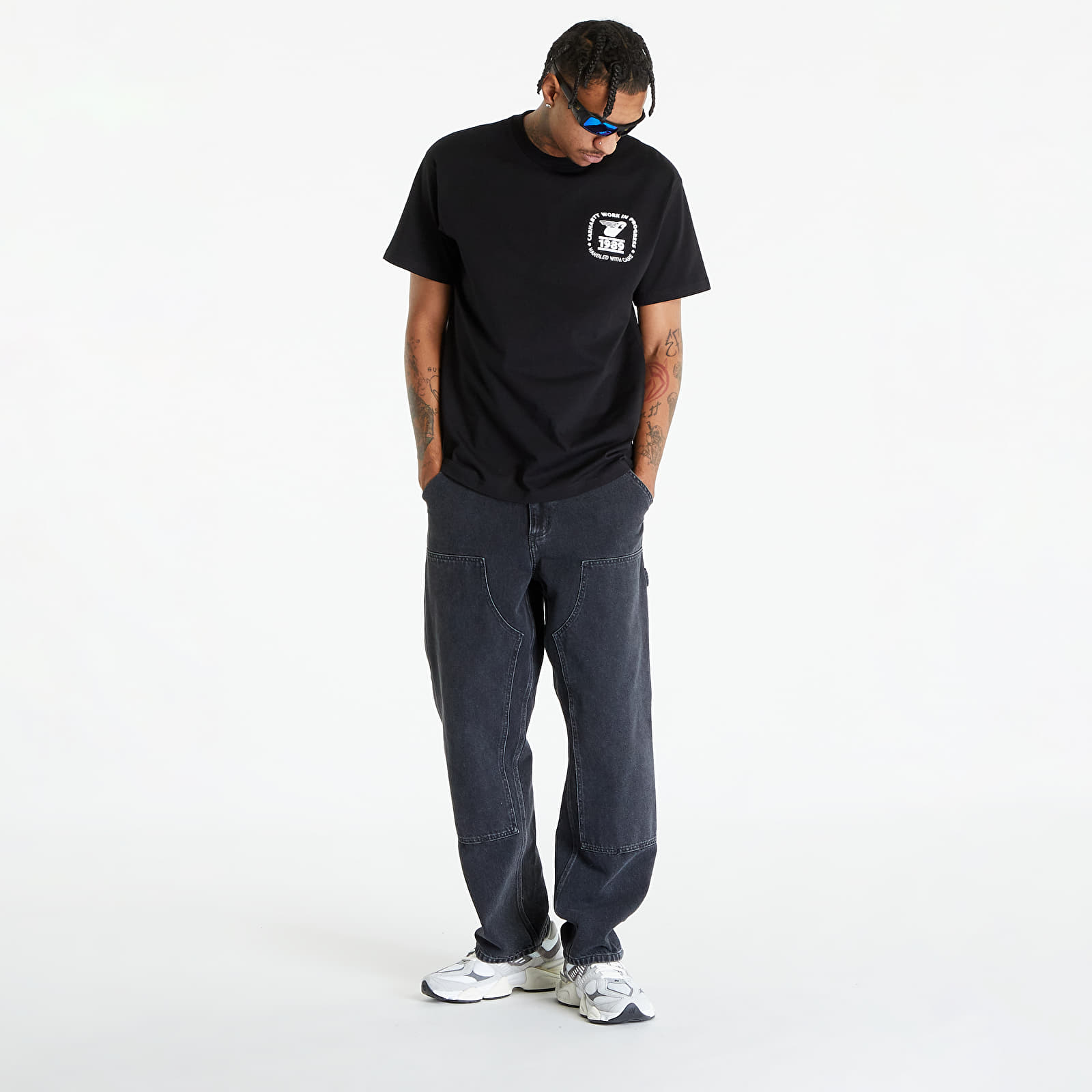 Koszulki Carhartt WIP Short Sleeve Stamp State T-Shirt Black/ White