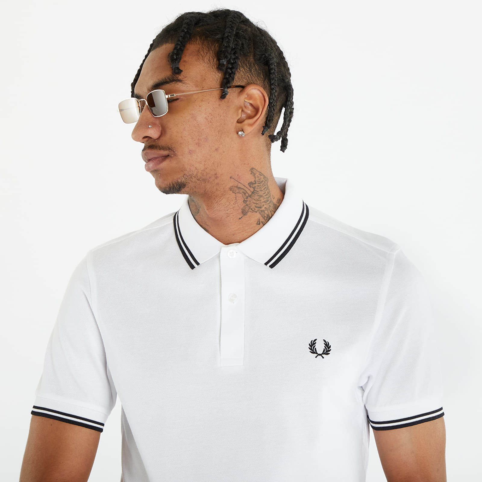 Koszulki FRED PERRY Twin Tipped Short Sleeve Tee White
