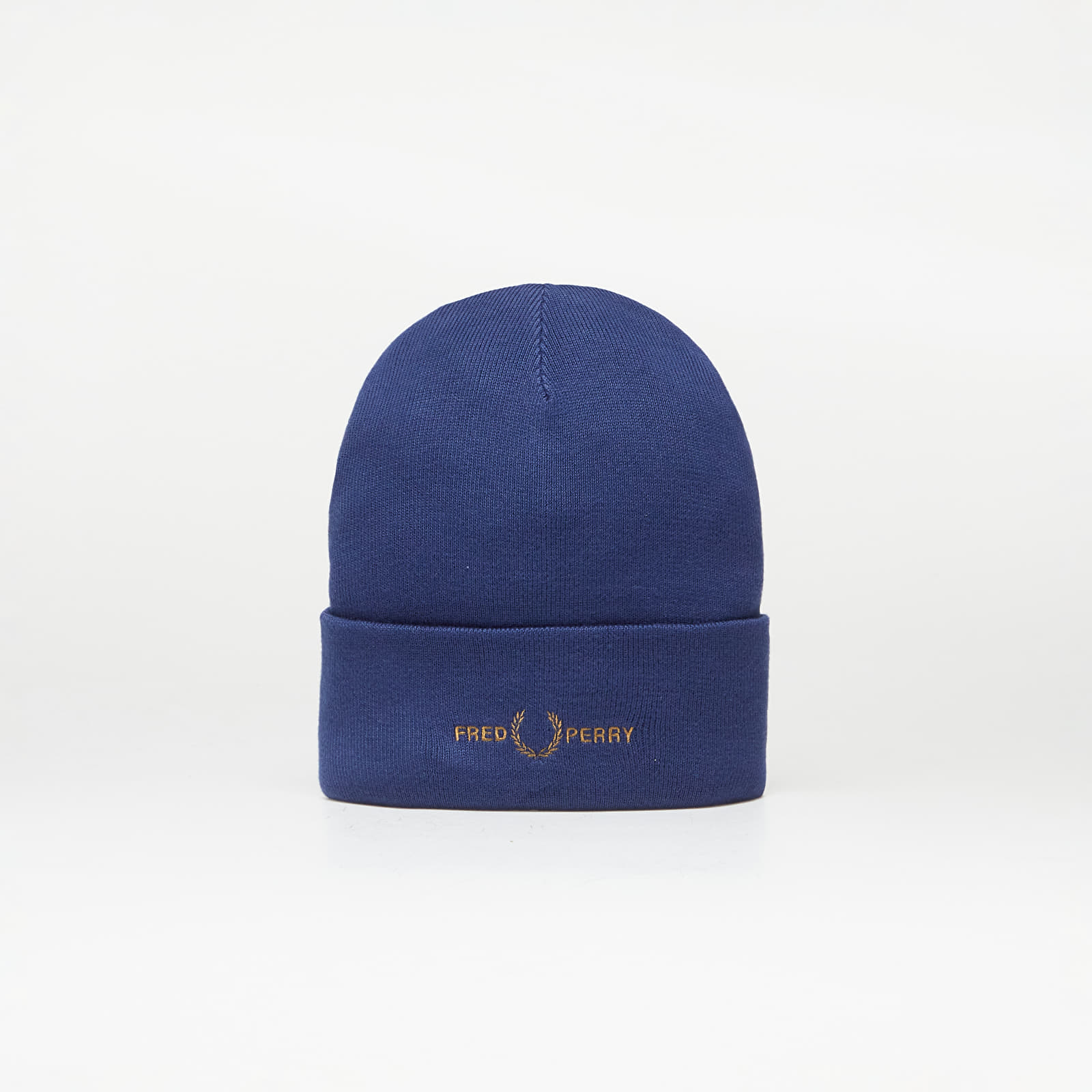FRED PERRY - graphic beanie french navy/ dark caramel