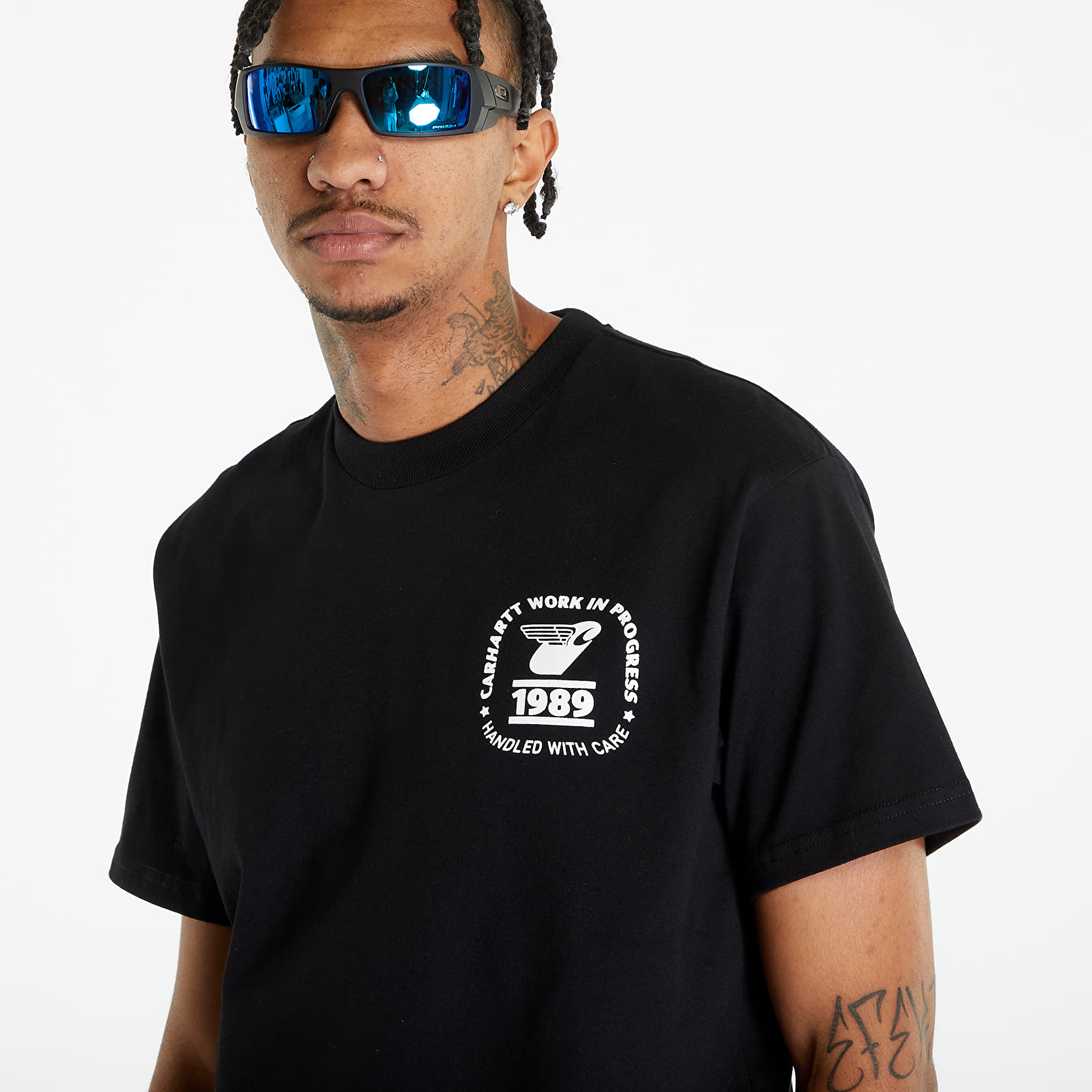 Koszulki Carhartt WIP Short Sleeve Stamp State T-Shirt Black/ White