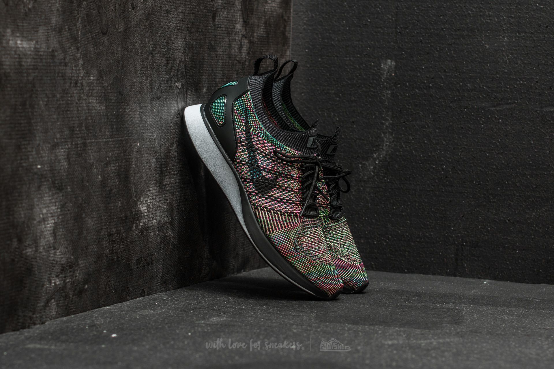 Herenschoenen Nike Air Zoom Mariah Flyknit Racer White/ Black-Volt-Chlorine Blue