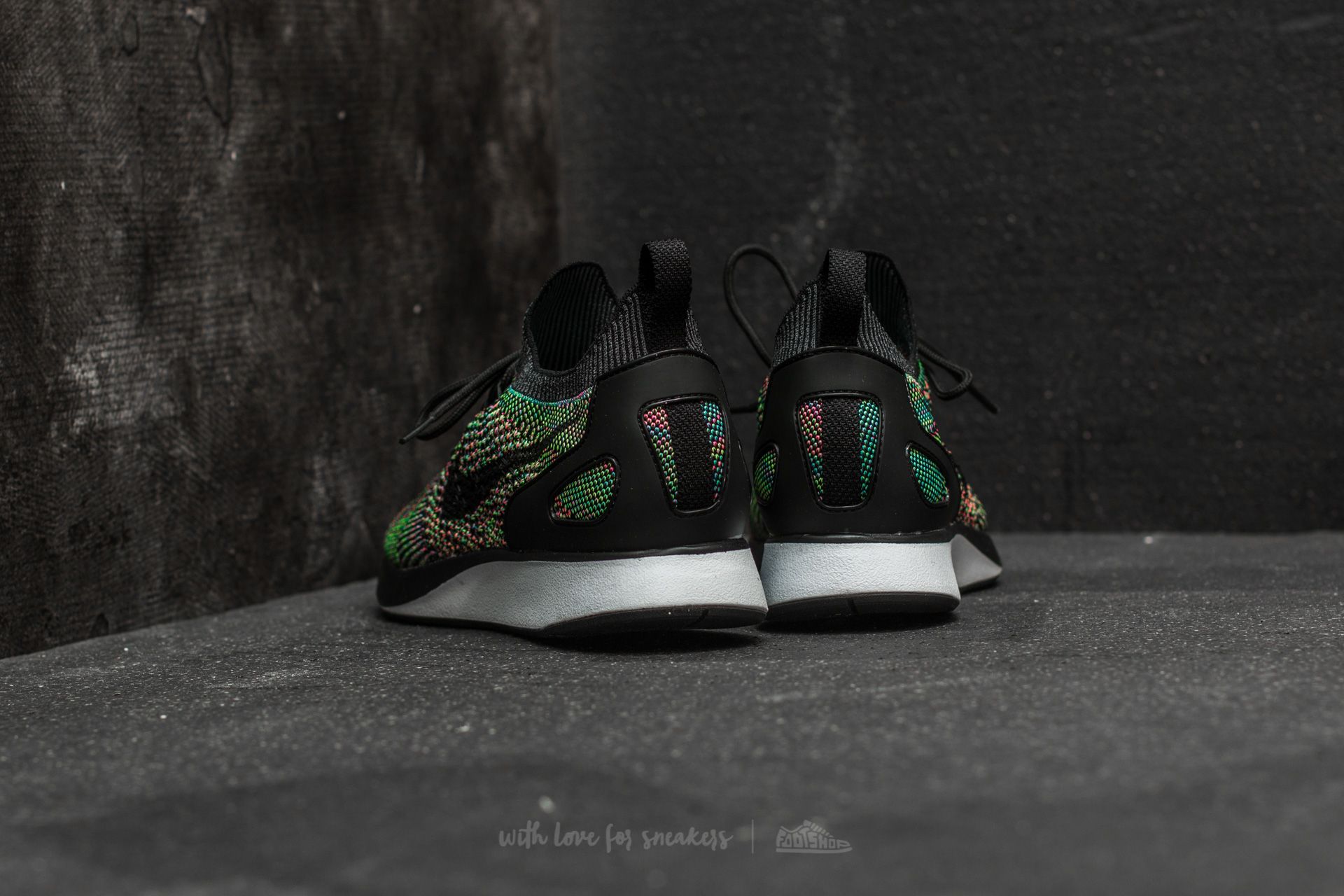 Herenschoenen Nike Air Zoom Mariah Flyknit Racer White/ Black-Volt-Chlorine Blue