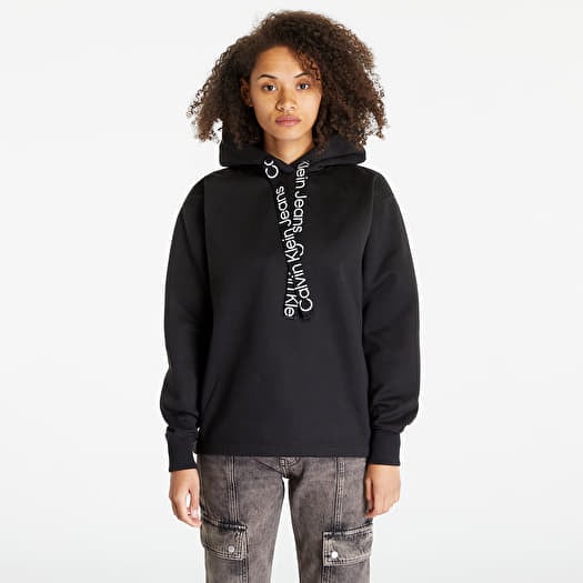 Sweatshirt Calvin Klein Jeans Oversized Logo Tape Hoodie Black