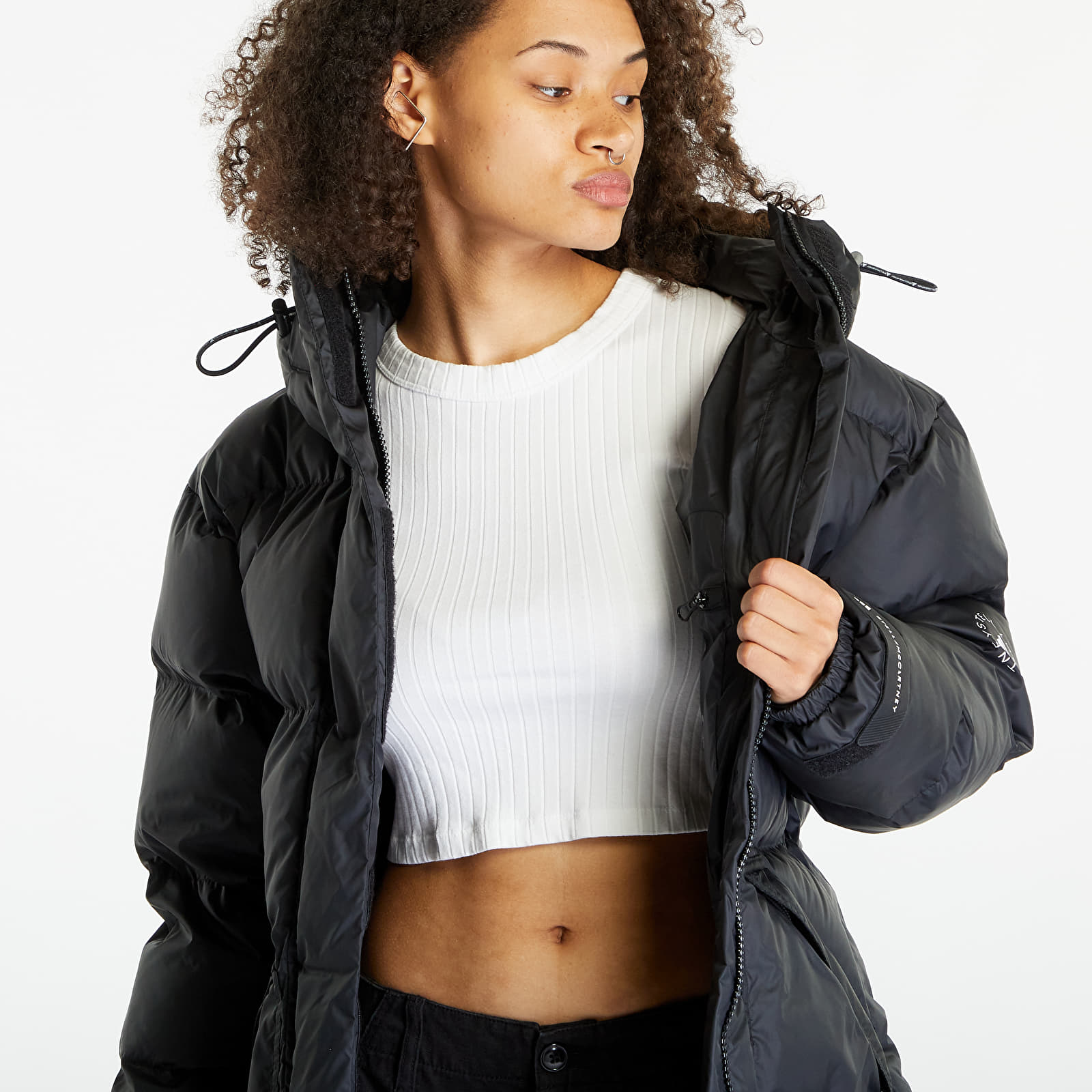 Striukės adidas x Stella McCartney Padded Mid-Lenght Printed Jacket Black