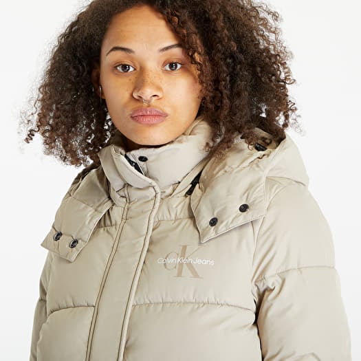 Jackets Calvin Klein Jeans Monologo Non Down Jacket Beige Footshop