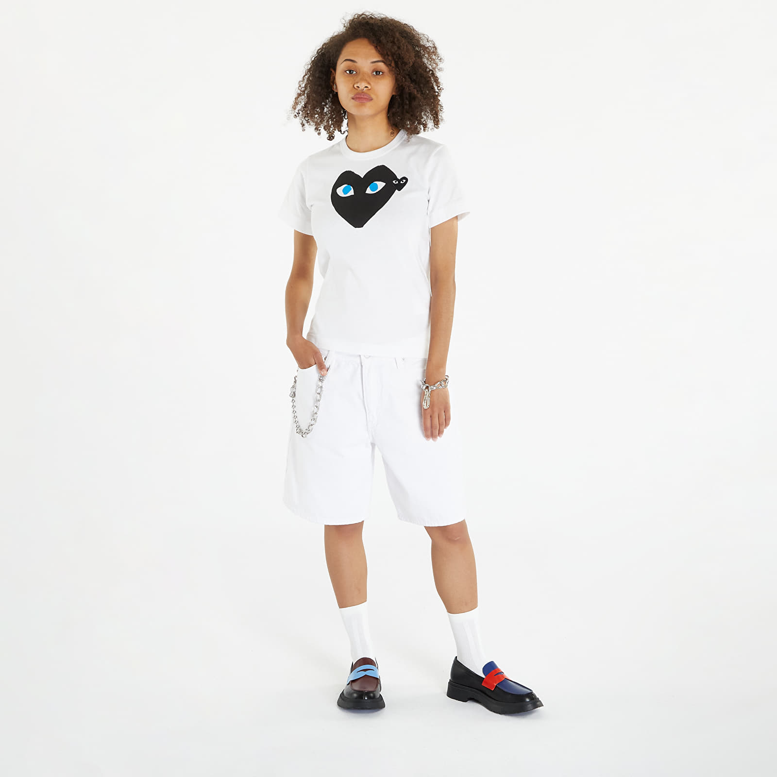 Koszulki Comme des Garçons PLAY Heart Logo Tee White