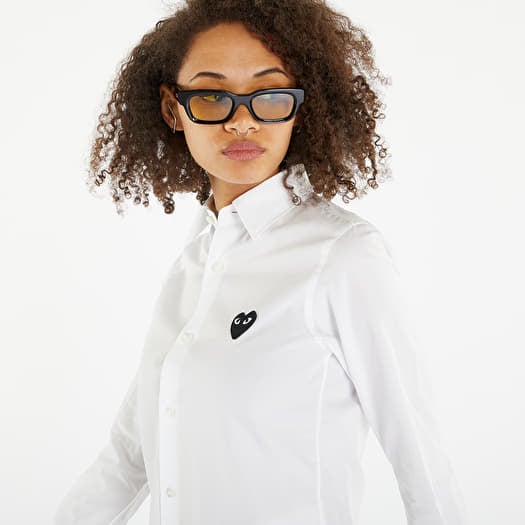 Shirts Comme des Garcons PLAY Heart Logo Shirt White Footshop