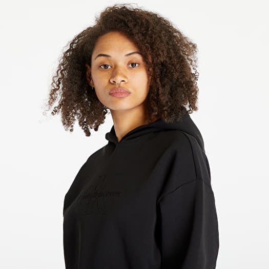 Calvin klein black logo hoodie online