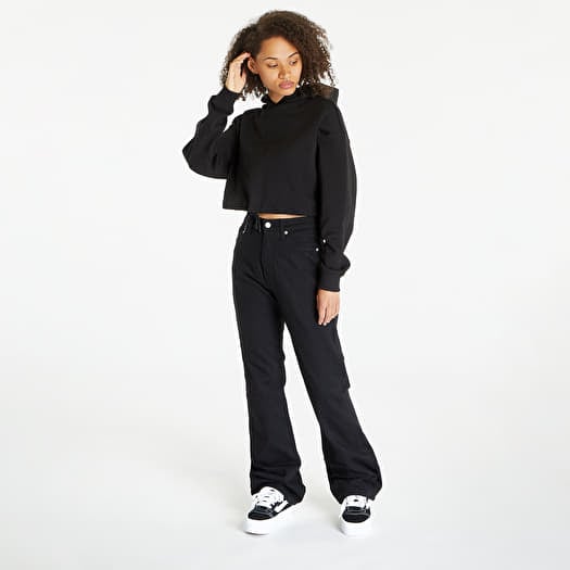 Calvin klein new arrivals black cropped hoodie