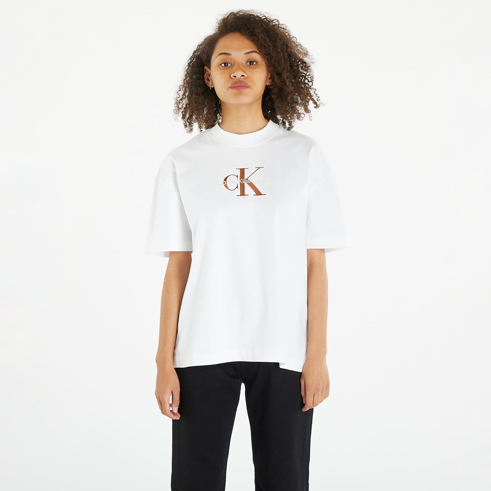 Levně Calvin Klein Jeans Cotton Monogram T-Shirt Bright White