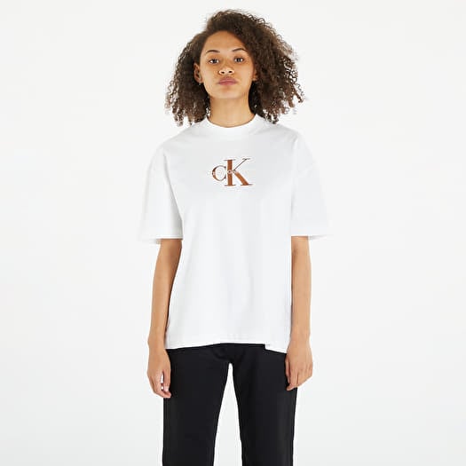 Cotton Monogram T-Shirt Bright White Klein T-Shirts Calvin Jeans Footshop |