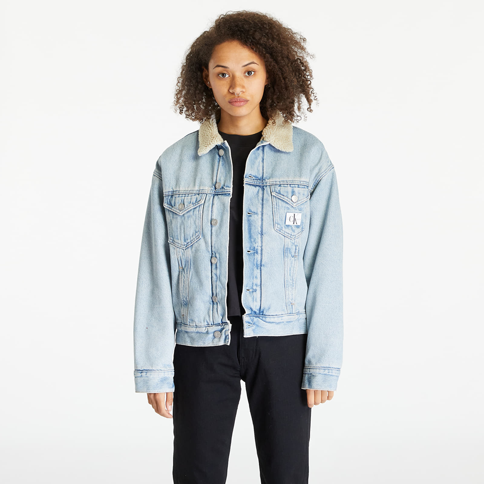 Calvin Klein - jeans sherpa denim jacket blue